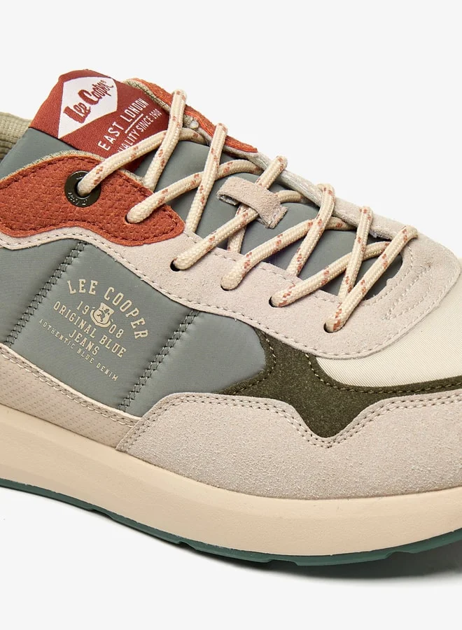 Lee Cooper Men's Colourblock Sneakers with Lace-Up Closure