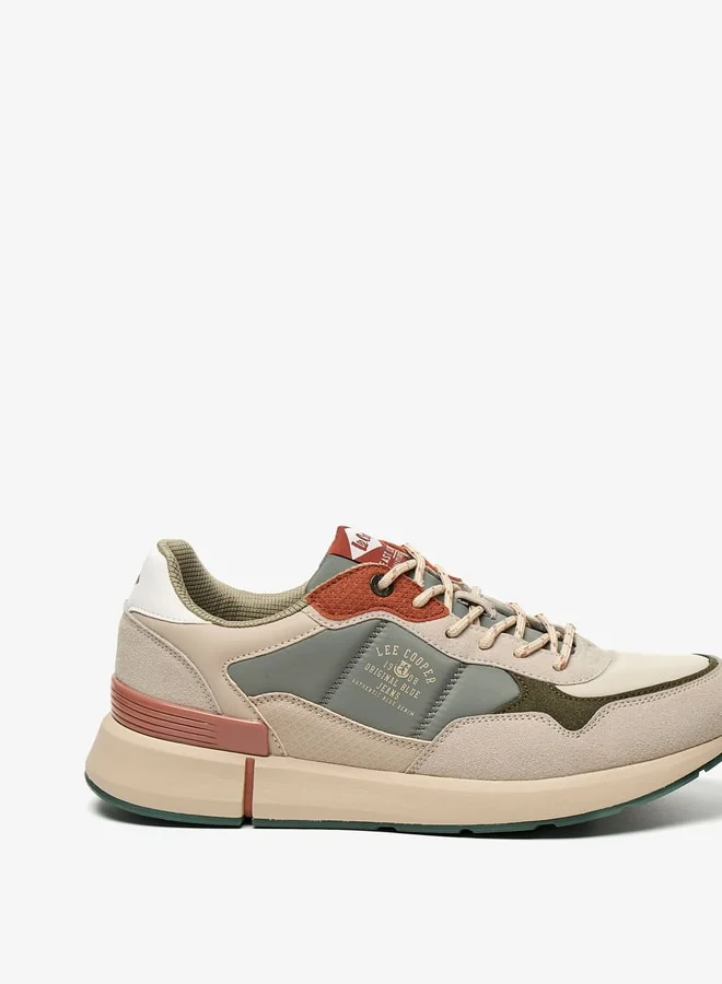 Lee Cooper Men's Colourblock Sneakers with Lace-Up Closure