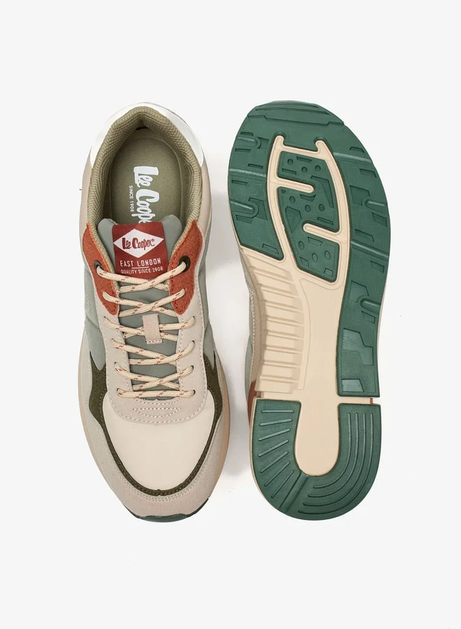 Lee Cooper Men's Colourblock Sneakers with Lace-Up Closure