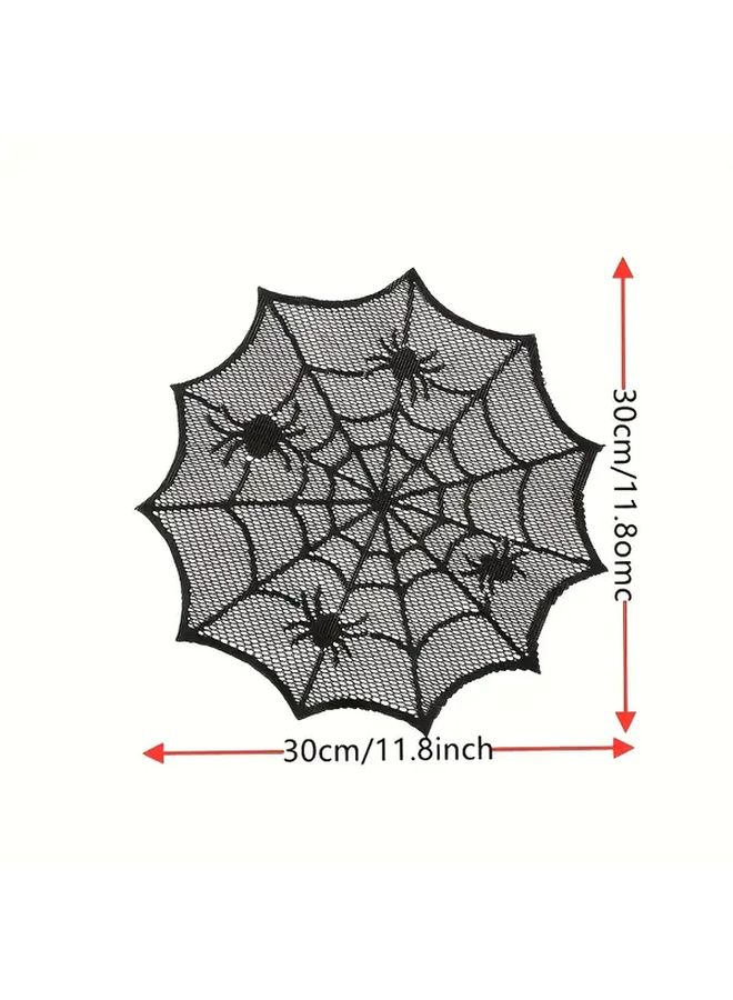 3 Pcs Halloween Round Table Mats Spider Web Design Home Kitchen Decor - Image 3