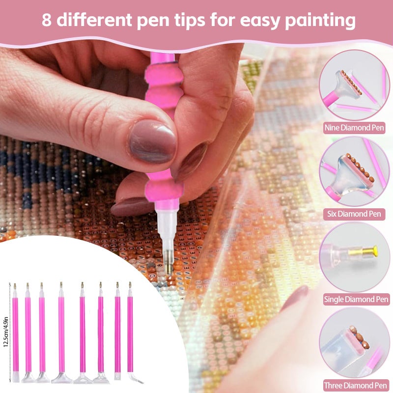 DNSGOOR 186Pcs All Inclusive Diamond Art Accessories Kit Diamond Painting A4 LED Light Pad Set with Diamond Art Sealer Glue Stand Storage Case Pens 5D Painting Tools for DIY Drill Craft - Image 4