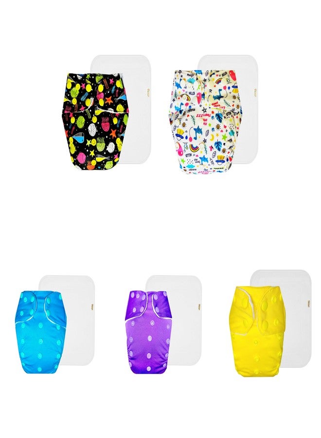 Dumbledo Premium Cloth Diaper with Cotton Insert (Pack of 5) | Soft & Gentle | Leakproof | Quick Dry | Trusted by Moms | 3 Months - 3 Years | Unisex Baby - Image 1