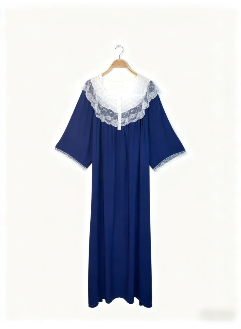 Orchid Women Lace Long-Sleeved Sleepshirt-Princess Style Home Wear - Image 2