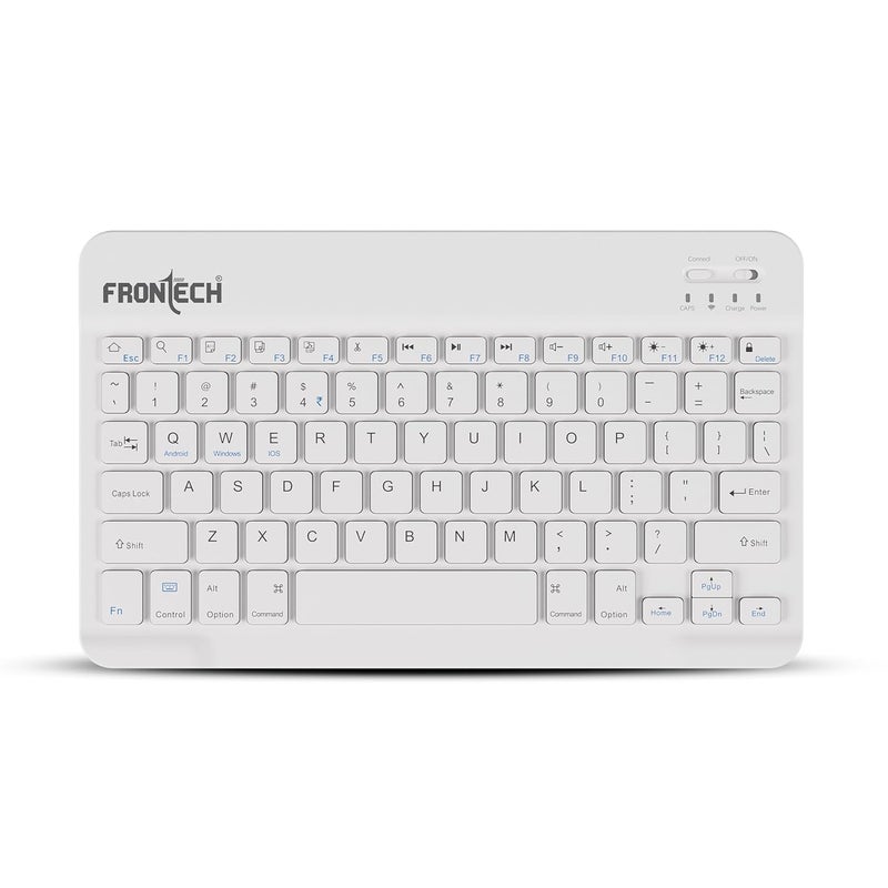 FRONTECH Wireless Mini Keyboard - 78 Keys, Bluetooth Connectivity, Rechargeable, Ultra Slim, Compact Design 1 Year Warranty (FT-1603AW) - Image 1
