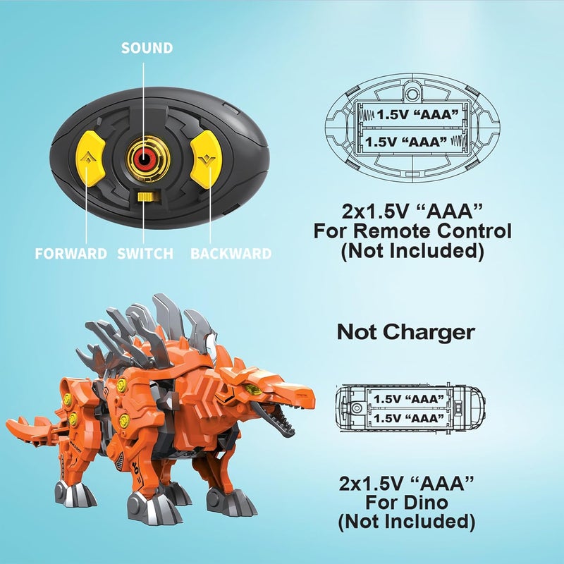 ThinkerPlace DIY Remote Control Dino – Stegosaurus Model Kit | RC Dino | STEM Learning Toy for Kids 6+ - Image 4