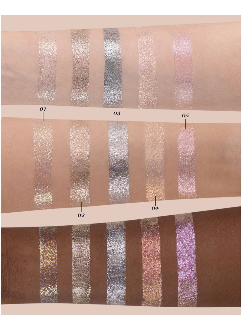Flower Knows Swan Ballet Liquid Eyeshadow Pearl Fine Glitter Long-Lasting Quick Dry Shimmer Dust Skins Eyeshadow 4g (05 Cracking Crystal) - Image 3