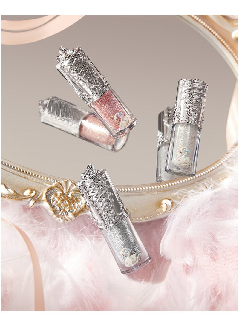 Flower Knows Swan Ballet Liquid Eyeshadow Pearl Fine Glitter Long-Lasting Quick Dry Shimmer Dust Skins Eyeshadow 4g (05 Cracking Crystal) - Image 4
