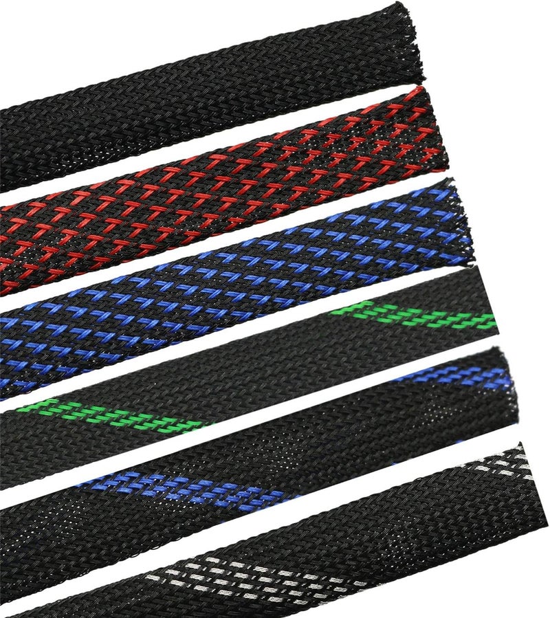 CBAZY 30ft PET Expandable Sleeving Wire Cable Sleeve (1/2", Green&Black) - Image 5