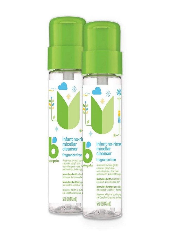 Babyganics - Babyganics Infant No-Rinse Micellar Cleanser, 5 Fl Oz (Pack of 2) - Image 1