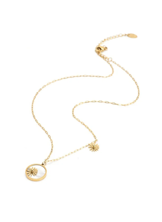 لي كوبر Lee Cooper Women's Stainless Steel Gold Plating Necklace - LC.N.01228.110, 400+50mm, No Gemstone