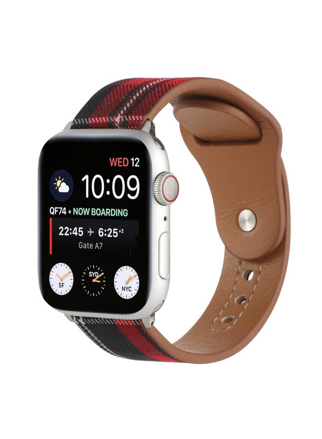 Replacement Strap Cloth Texture Sports Leather Watch Band For Apple Watch Ultra 49mm&Watch Ultra 2 49mm / Series 9&8&7 45mm / SE 3&SE 2&6&SE&5&4 44mm / 3&2&1 42mm 2