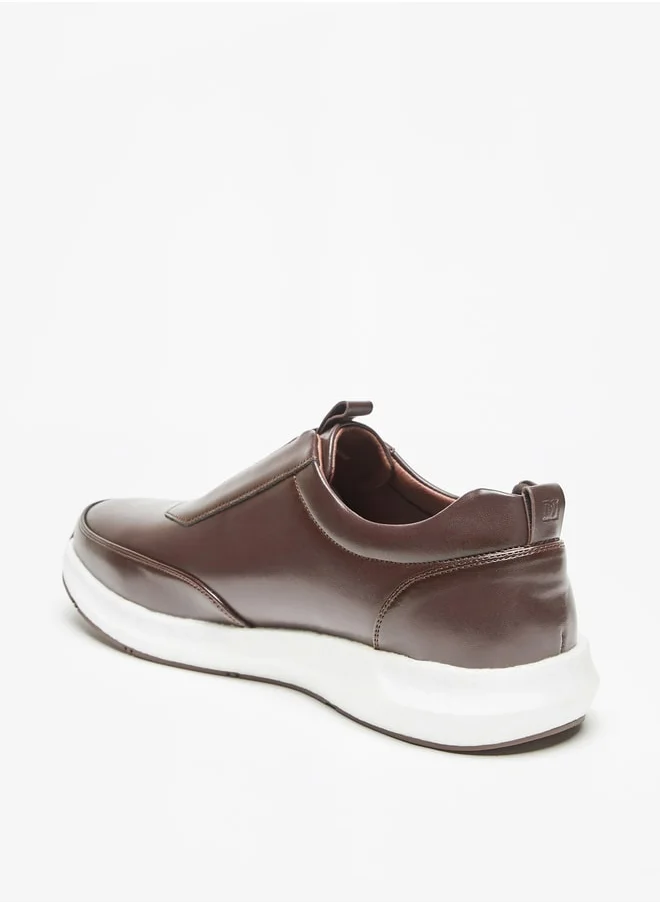 DUCHINI Men's Solid Slip-On Loafers with Pull Tabs