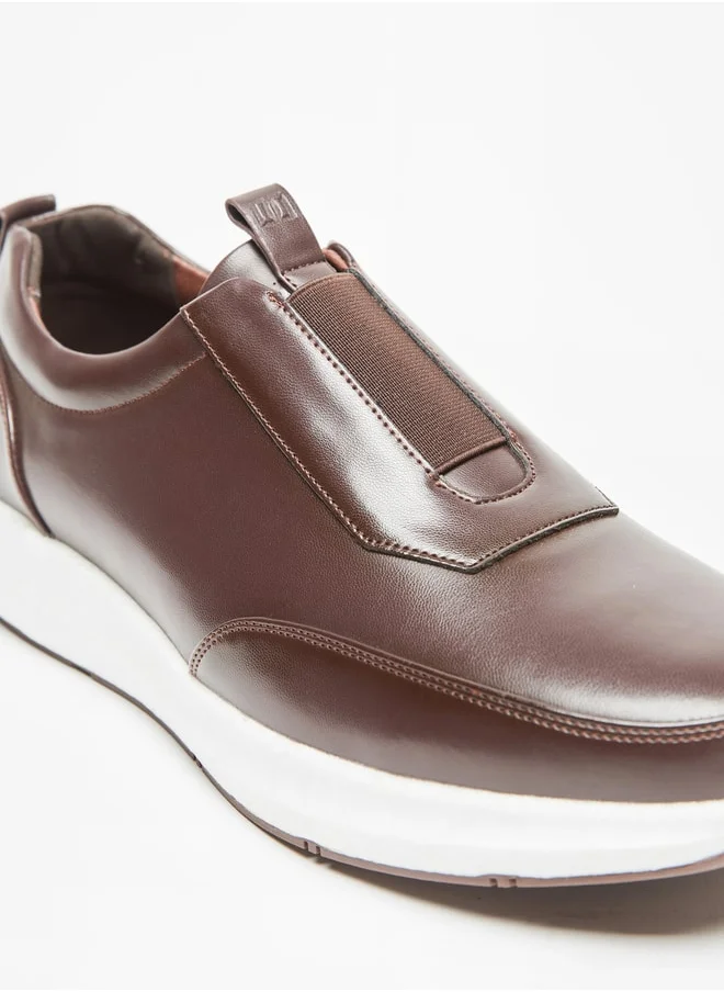 DUCHINI Men's Solid Slip-On Loafers with Pull Tabs
