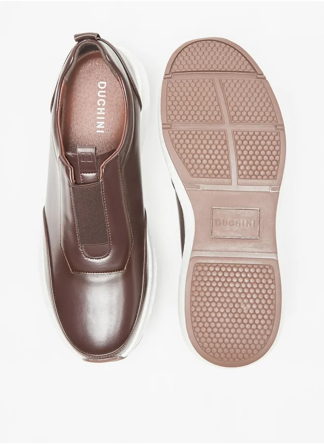 DUCHINI Men's Solid Slip-On Loafers with Pull Tabs