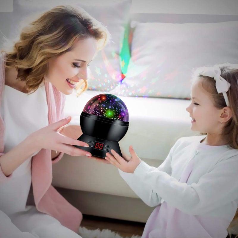 MOKOQI Star Projector Night Lights for Kids with Timer, Toys for 2-5-14 Year Old Boys Room Lights for Kids Glow in The Dark Stars Moon for Child Sleep Peacefully, Birthday Gifts for Boys-Black - Image 3