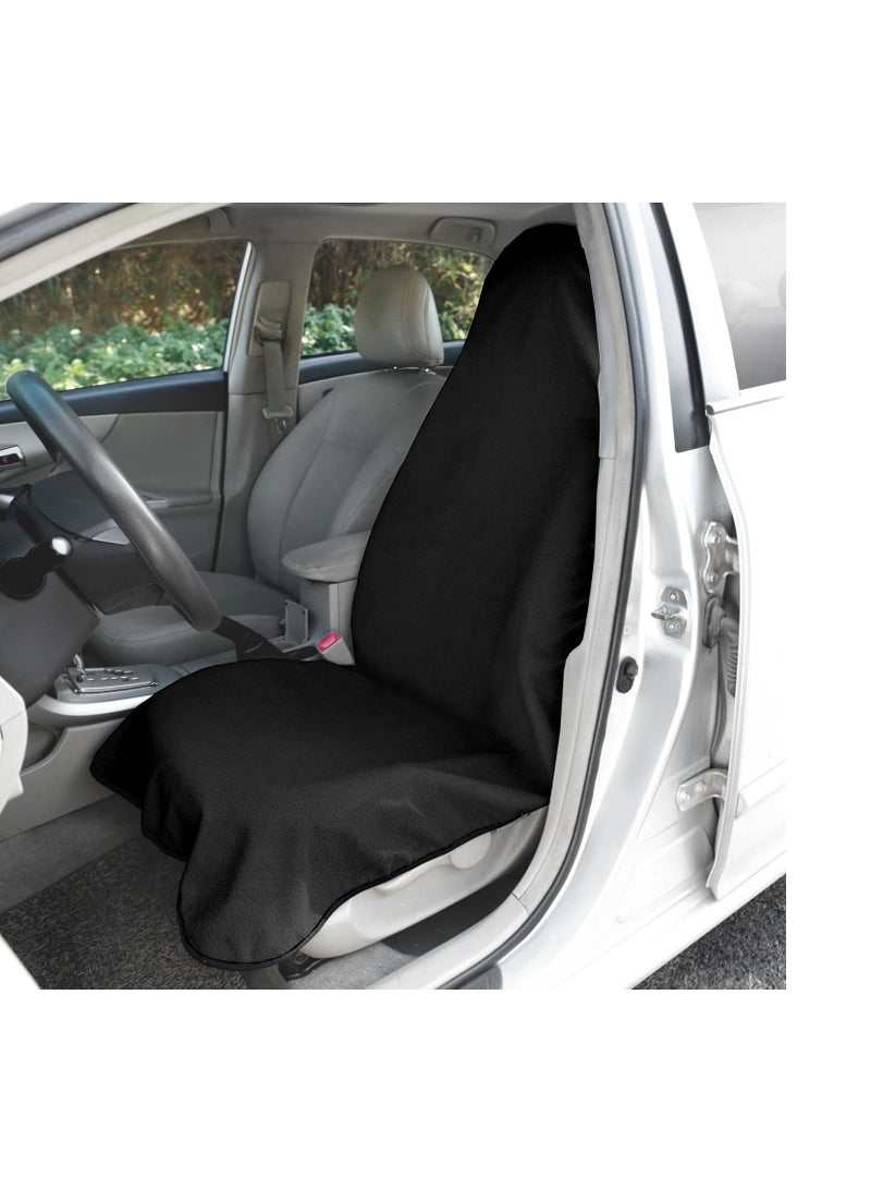 Car Seat Covers Multifunctional Sweat Towel Car Seat Cover Mat Portable Towel Car Seat Protector Towel Seat Cover Black - Image 2