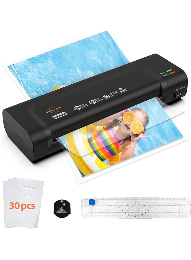 erorex Laminator Portable A4 Thermal Laminating Machine With Hot And Cold Settings Quick Warm Up And No Bubbles With 30 Laminator Pouches 1 Corner Rounder 1 Paper Cutter For School Home Offices - Image 1