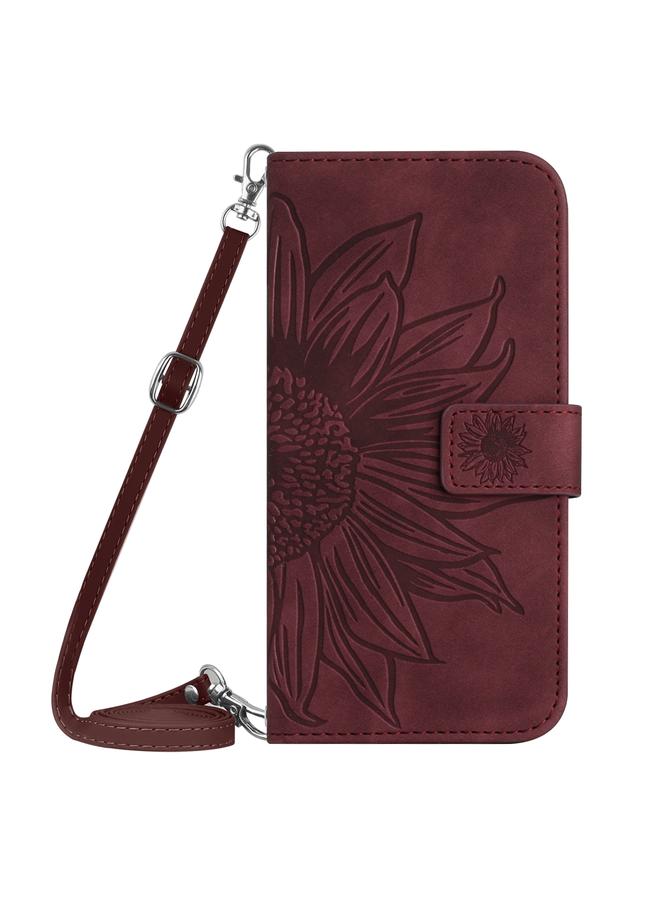 S-TOP Case For Motorola Edge+ 2023 HT04 Skin Feel Sun Flower Embossed Flip Leather Phone Case with Lanyard - Image 2