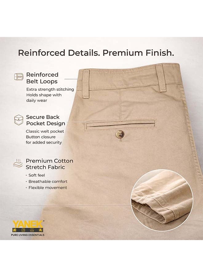 YANEK Men’s Slim Fit Chino Trousers – Stretch Cotton Pants | Casual & Formal Wear | Multiple Colors & Sizes - Image 3