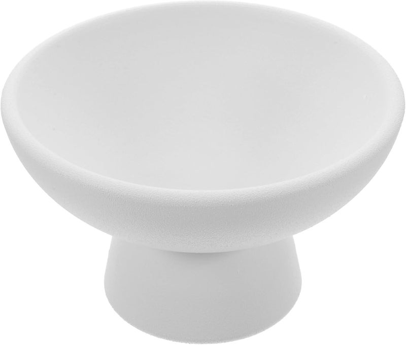 Yardwe Footed Ceramic Fruit Bowl  511 Inch Decorative Serving Tray for Desserts Snacks and Fruits Ideal for Kitchen Counter Parties and Dining Table Decor White - Image 1