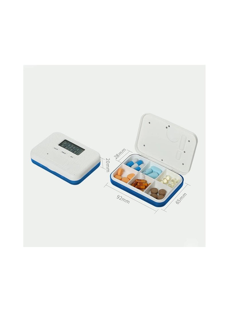 Memory Timer Medicine Pill Box, with Lcd Screen, Organizer Medicine Storage Box with Electric Alarm Medicine Pill Case for Vitamins, Fish Oil, Supplement, Travel Pill Box, Portable Daily Pill Box - Image 2