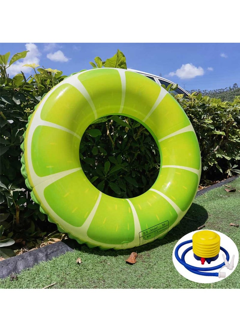 Loquat Lemon Printed Inflatable Swim Ring With Pump  - Image 1