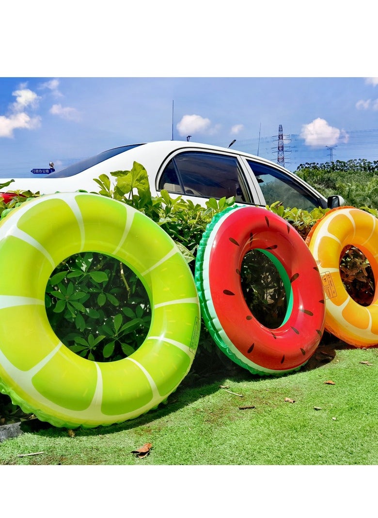 Loquat Lemon Printed Inflatable Swim Ring With Pump  - Image 2