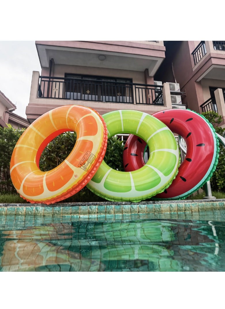 Loquat Lemon Printed Inflatable Swim Ring With Pump  - Image 3