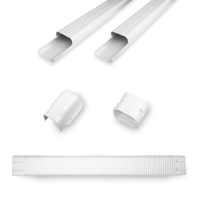 LyPrem 88Ft Mini Split Line Set Cover 63 PVC Line Cover Kit for Mini Split and Central Air Conditioner  Heat PumpWhite