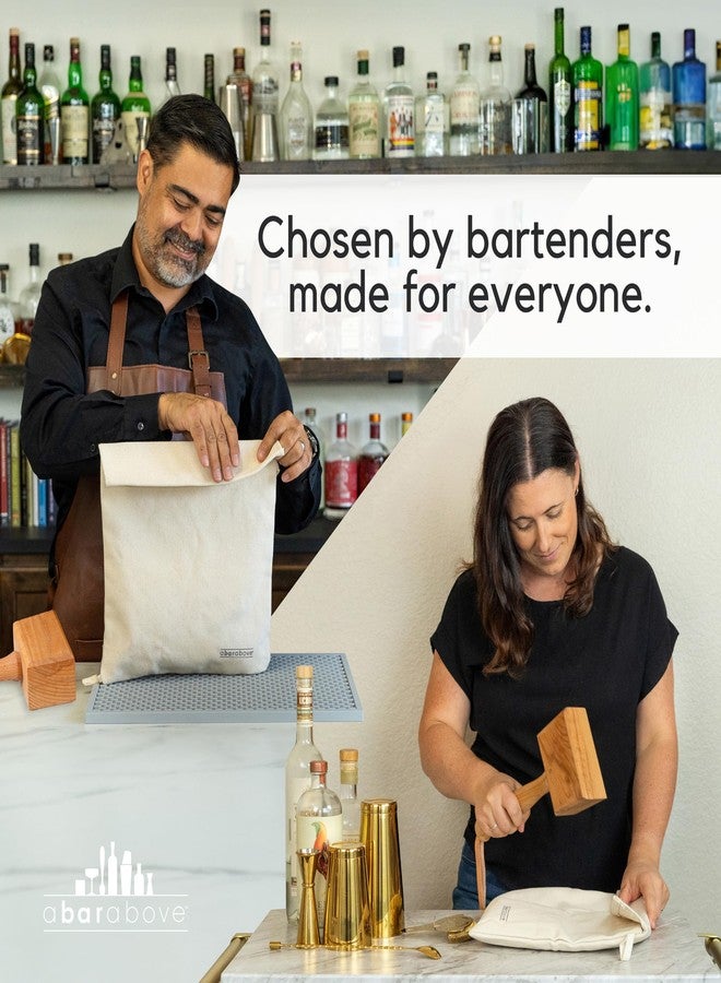 A Bar Above Wooden Ice Mallet and Lewis Bag, Includes Extra Large Manual Ice Crusher, Premium Canvas Lewis, Professional Grade Hammer, and Bag, for Bartender Kit, for Cocktails, 2 Pcs - Image 3