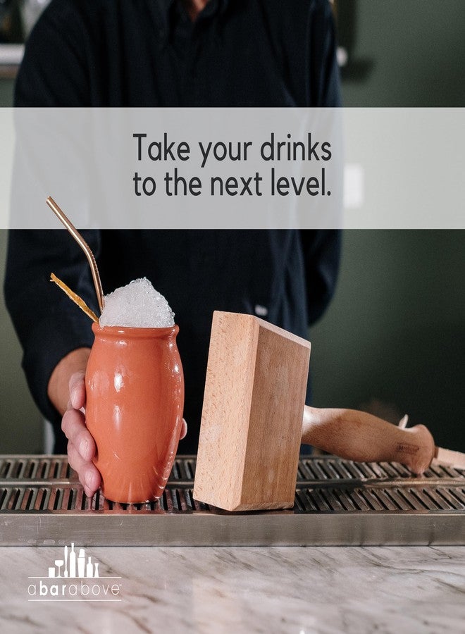 A Bar Above Wooden Ice Mallet and Lewis Bag, Includes Extra Large Manual Ice Crusher, Premium Canvas Lewis, Professional Grade Hammer, and Bag, for Bartender Kit, for Cocktails, 2 Pcs - Image 4