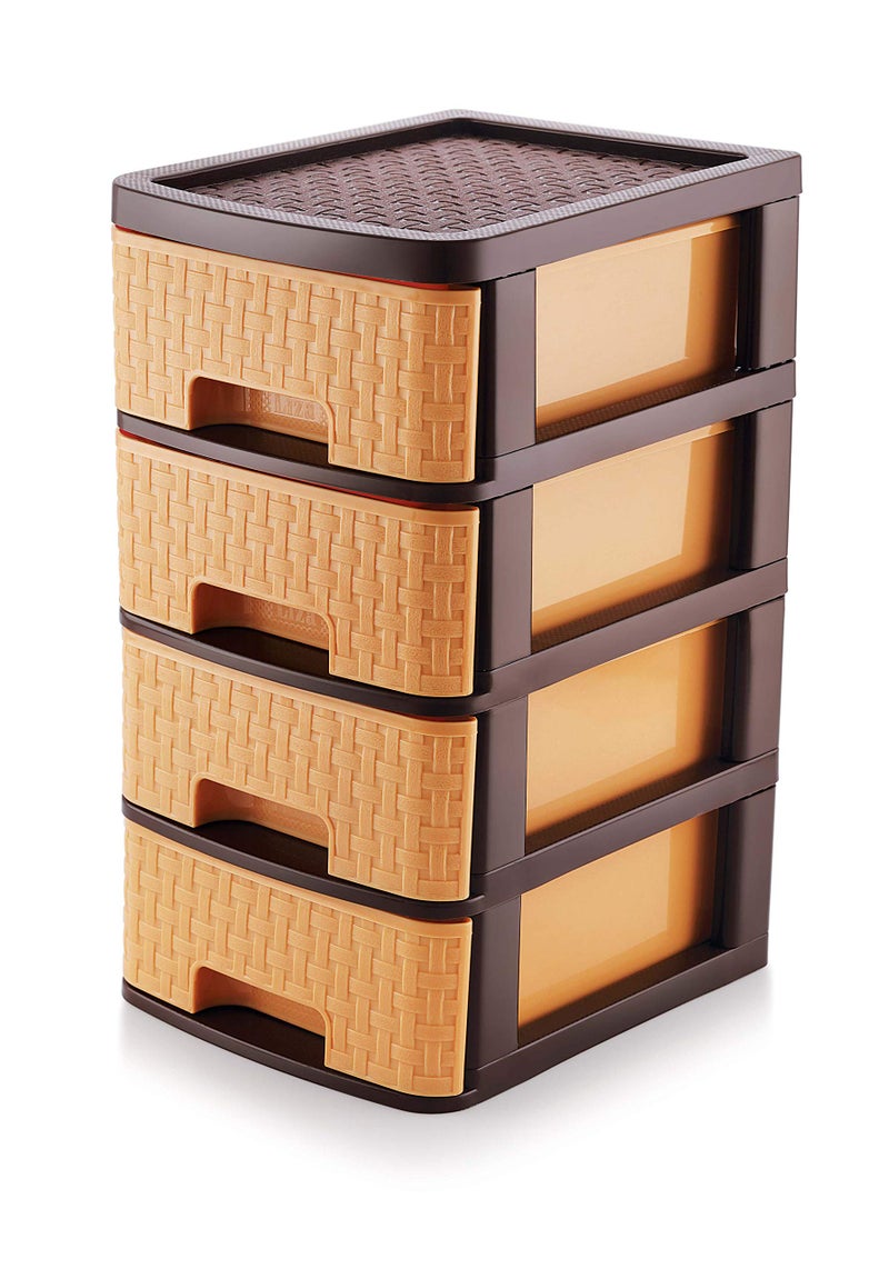 Nabhya Cosmetic & Make-up Organizers Small Size Drawer Table Drawer System Organizer Rack (4 Drawer, Beige) - Image 1