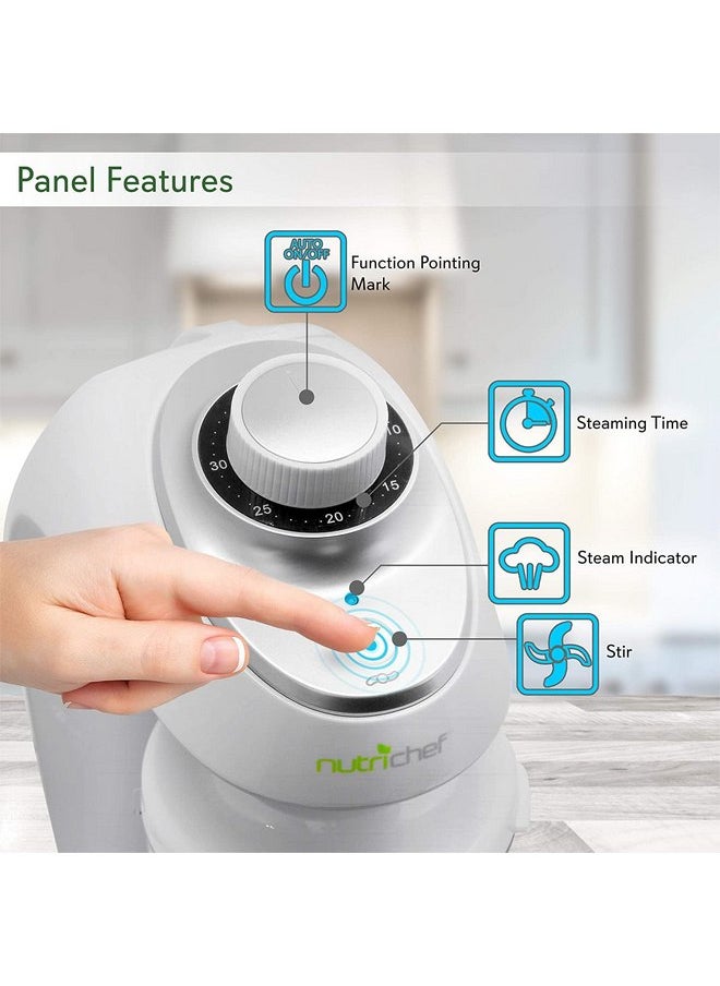 NutriChef - NutriChef Baby Food Maker | 2-in-1 Steam Cooker & Puree Blender | Adjustable Steam Timer | Blend Organic Food for Babies, Infants & Toddlers | Includes Dishwasher Safe Steam Basket & Bowl - Image 1