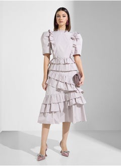 True Decadence High Neck Ruffle Detailed Dress  - Image 1