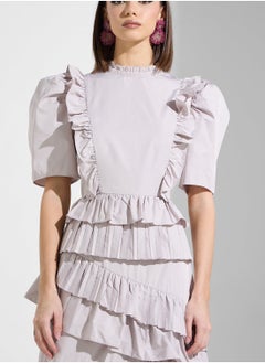 True Decadence High Neck Ruffle Detailed Dress  - Image 4