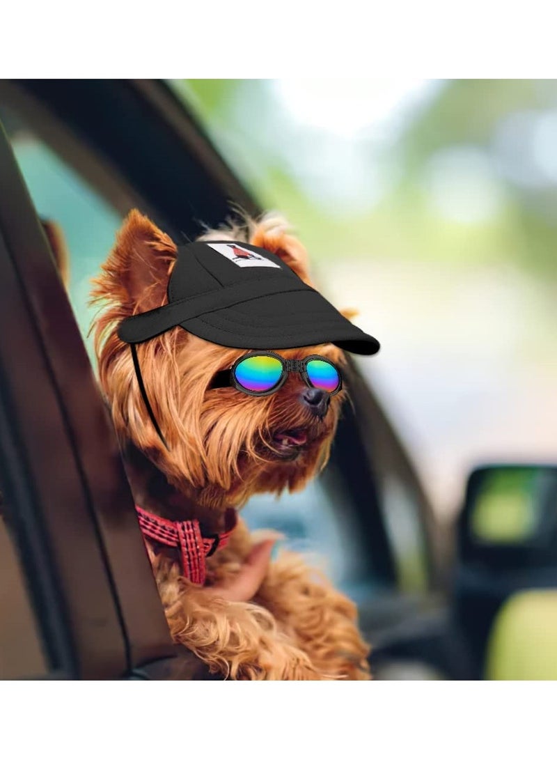 KASTWAVE Dog Baseball Cap, Dog Hat Dog Sun Hat Dog Trucker Hat for Small Medium Large Dogs with Ear Holes Adjustable Drawstring Breathable Waterproof Design UV Protection Outdoor All Season (Small, Black) - Image 4