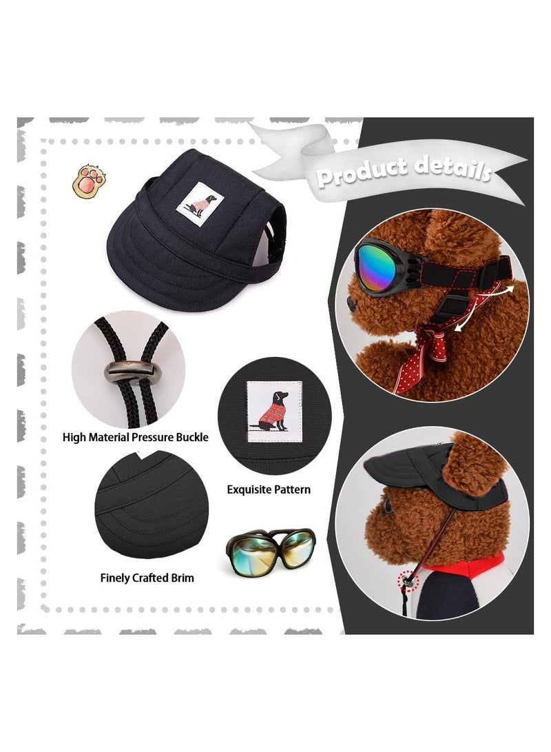 KASTWAVE Dog Baseball Cap, Dog Hat Dog Sun Hat Dog Trucker Hat for Small Medium Large Dogs with Ear Holes Adjustable Drawstring Breathable Waterproof Design UV Protection Outdoor All Season (Small, Black) - Image 2