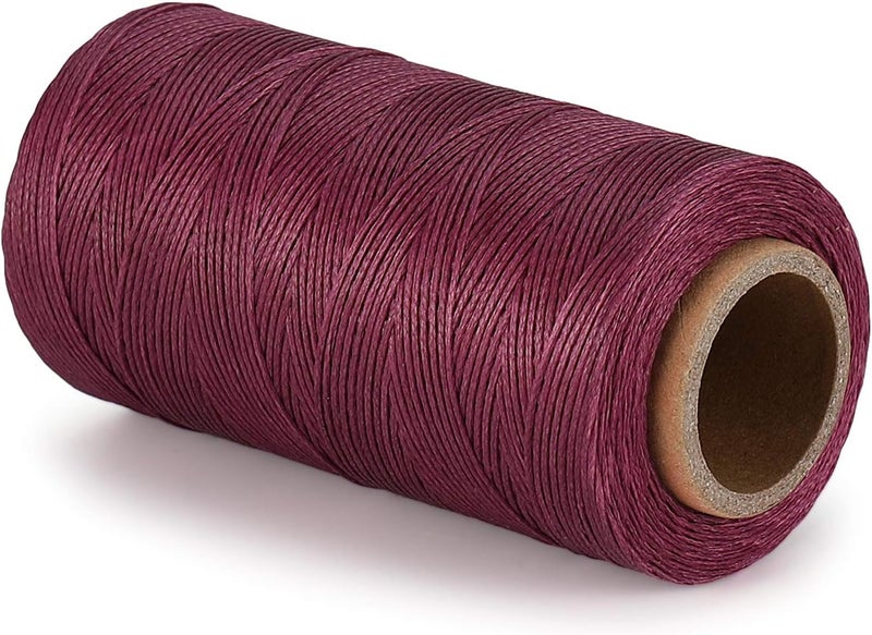 Flexzion Waxed Thread - 284 Yards (260 Meters) 0.8mm 150D Polyester Wax Thread for Leather Sewing, Bookbinding, Stitching, Repairing, Beading, & DIY Projects (Purple) - Image 2