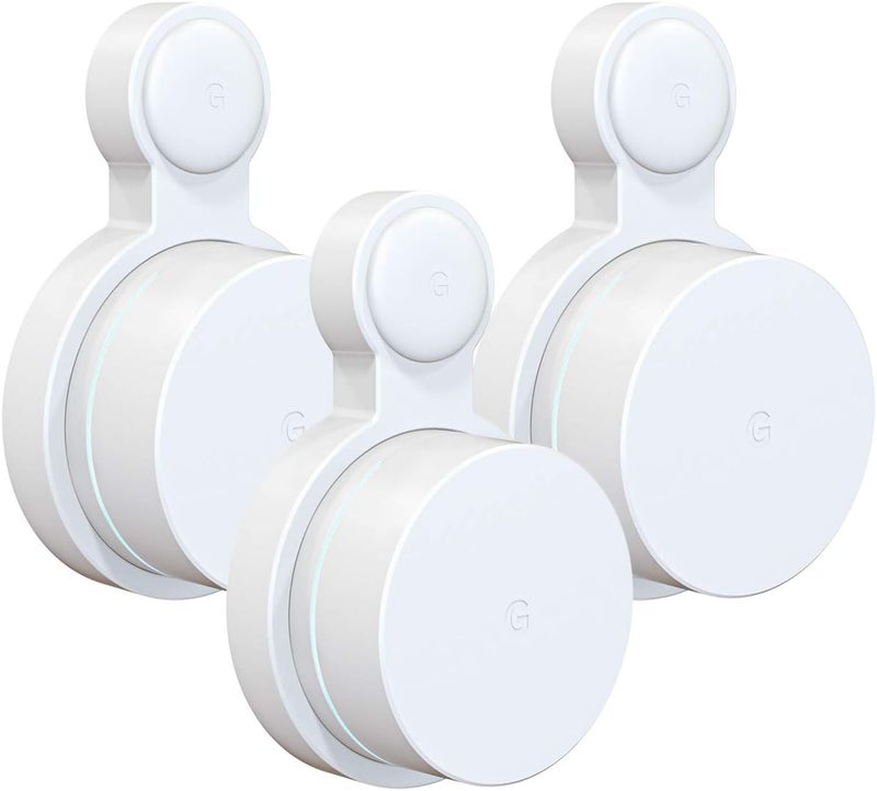 حامل الحائط منفذ Pefecon لجهاز Google WiFi [موديل 2020]، بدون أسلاك فوضوية | توفير المساحة | حامل منفذ سهل النقل ��موجه شبكة Google Mesh WiFi، أفضل تصميم لسلك الطاقة الملتف (3 قطع) - Image 1