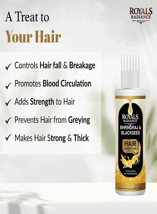 ROYALS RADIANCE Bhringraj & Black Seed Hair Growth Oil with Redensyl | Controls Hair Fall & Breakage | Nourishes Scalp & Promotes Regrowth | Suitable for All Hair Types | Made in India - Image 5