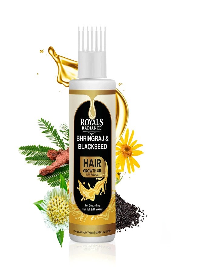 ROYALS RADIANCE Bhringraj & Black Seed Hair Growth Oil with Redensyl | Controls Hair Fall & Breakage | Nourishes Scalp & Promotes Regrowth | Suitable for All Hair Types | Made in India - Image 3