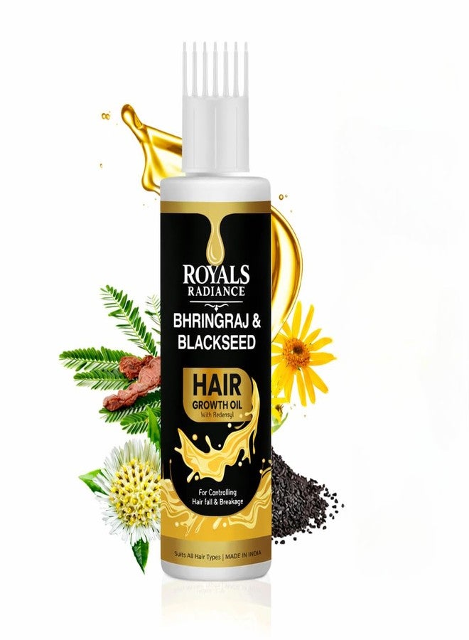 ROYALS RADIANCE Bhringraj & Black Seed Hair Growth Oil with Redensyl | Controls Hair Fall & Breakage | Nourishes Scalp & Promotes Regrowth | Suitable for All Hair Types | Made in India - Image 1