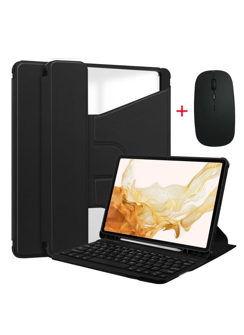 General - The case is compatible with Samsung Galaxy Tab A9 Plus/S9/S9FE/S9 Plus/S9FE Plus with detachable wireless keyboard and mouse for viewing multiple angles, automatic sleep/wake - Image 1