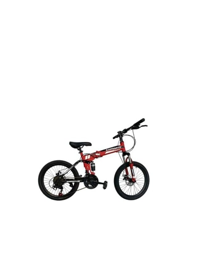 KAMARATI Folding Bike 21 Speed, Spoke Wheel Front Suspension 