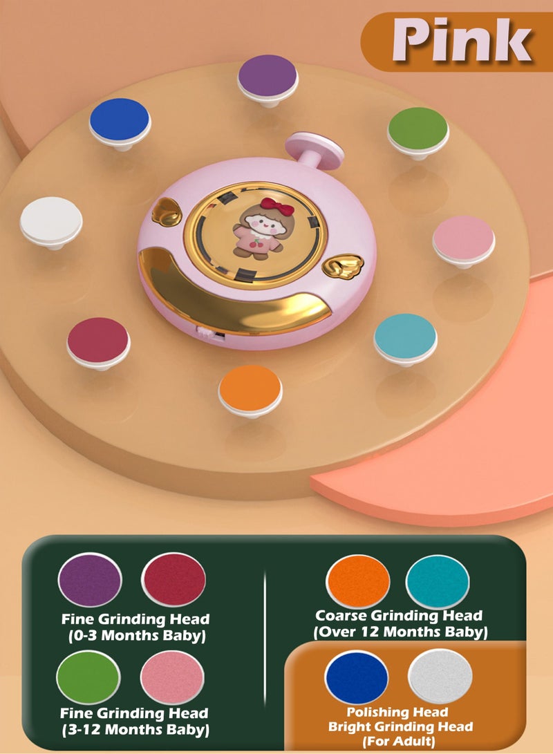 MissTiara مجموعة أدوات قص أظافر كهربائية آمنة للأطفال 8 في 1، أدوات للعناية بأظافر الأطفال مع 8 رؤوس طحن وتلميع مختلفة لكل من الأطفال والبالغين - Image 2