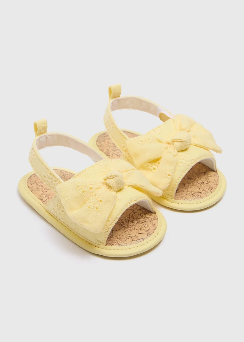 Matalan Baby Yellow Broderie Sandals