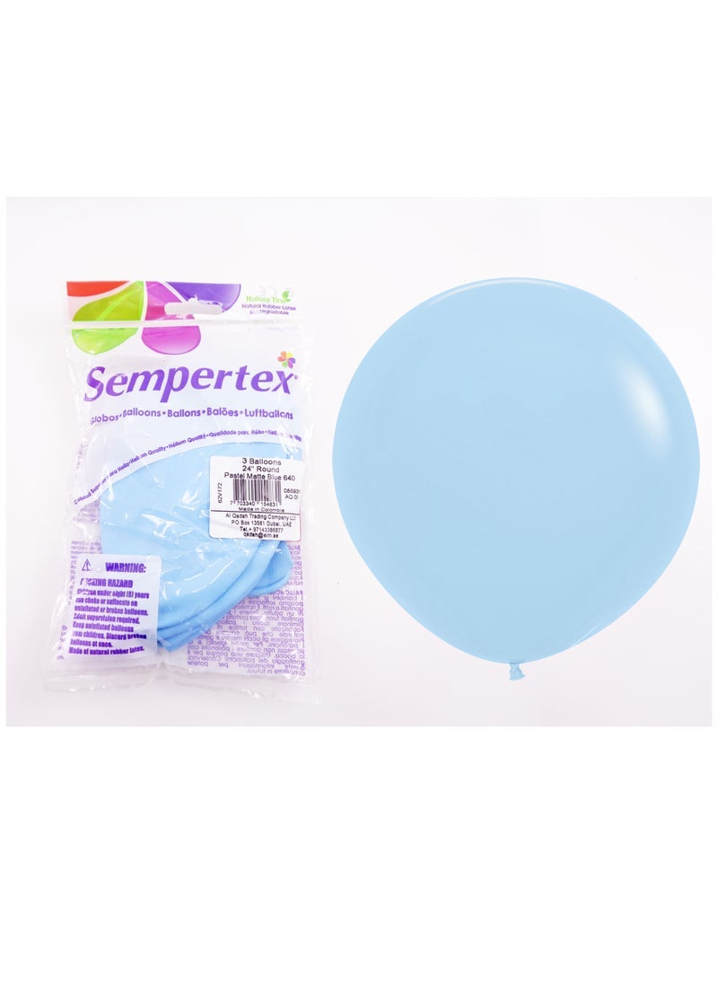 Sempertex 70g Matte Pastel Latex Balloons, Blue - Image 2