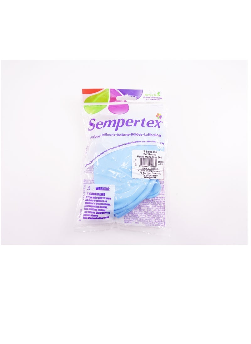 Sempertex 70g Matte Pastel Latex Balloons, Blue - Image 3