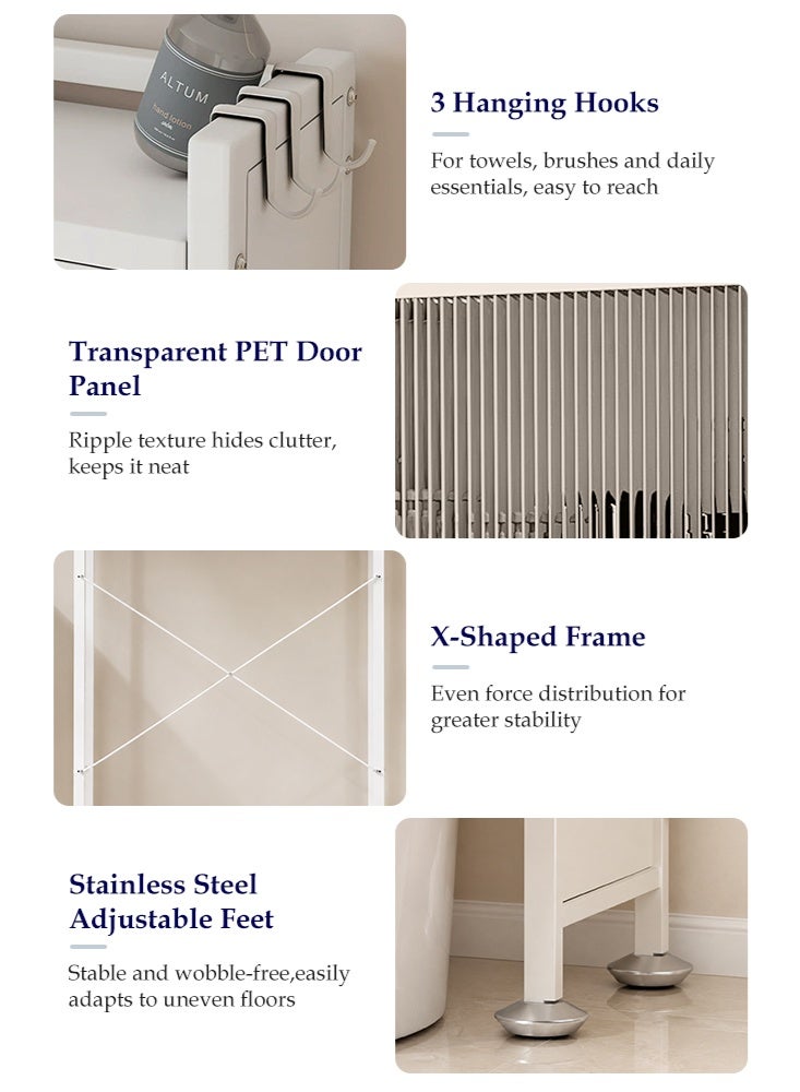 Uptyia Washing Machine Storage Unit, Over The Toilet Storage Unit, Freestanding Bathroom Space Saver with Door, Over The Toilet Rack for Bathroom Laundry Room Balcony - Image 4
