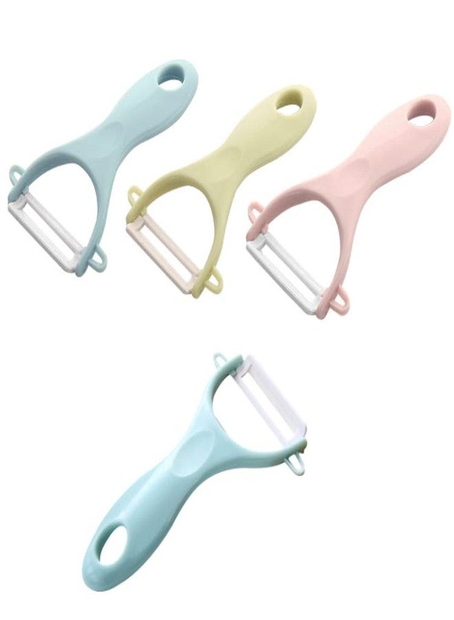 HLLMX 4 PCS Ceramic Peeler Vegetable And Fruit Peeler Potato Peeler Cucumber Peeler Apple Peeler For Kitchen Family Trips - Image 1